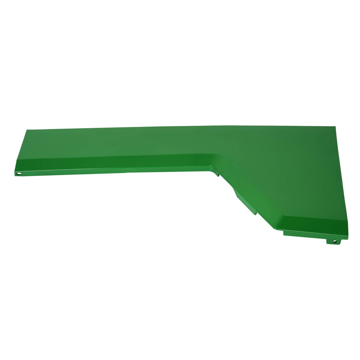 Green steel RH hood side panel with stepped profile and side mounting point