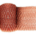 Copper mesh roll, copper-colored wire netting in a rolled bundle with dense pattern