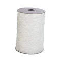 White nylon trellis netting roll with fine square mesh on a gray spool