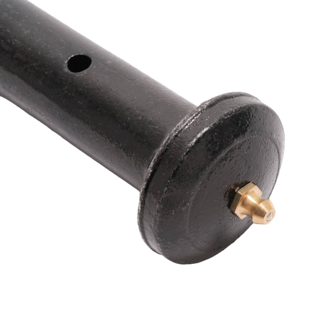 Spring hanger kit bushing end, dark metal housing with brass pin