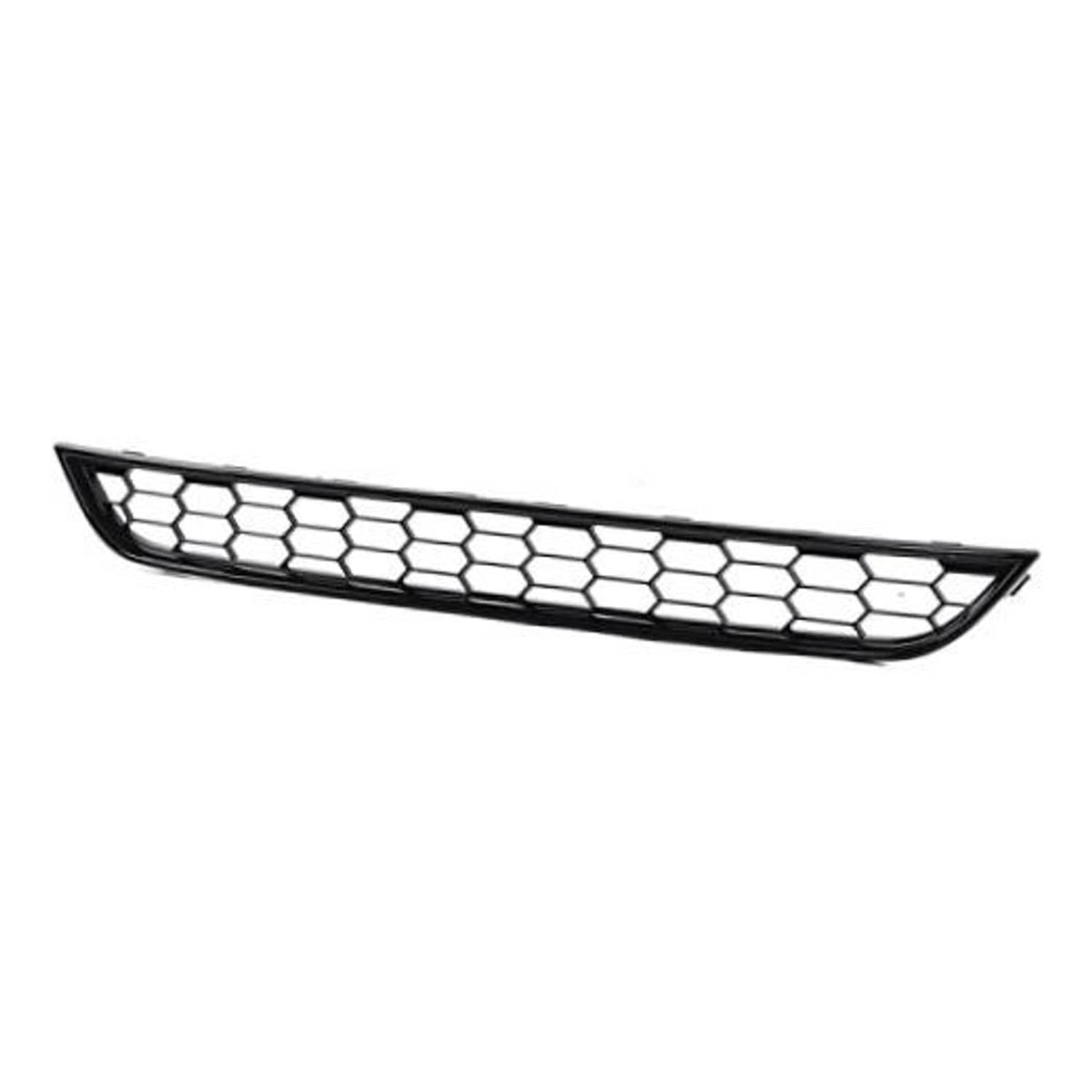 Front bumper grille insert with black hexagon mesh honeycomb pattern