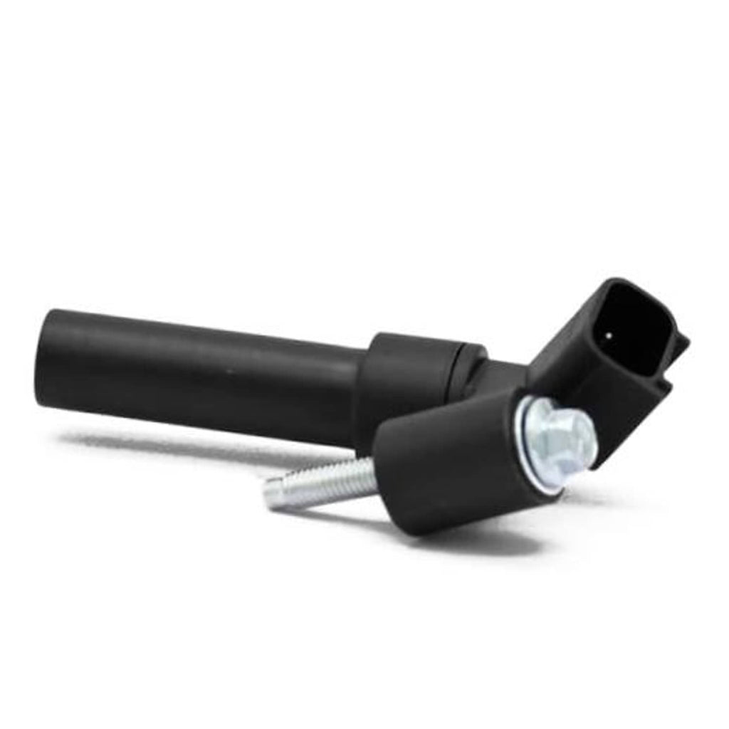 Black crankshaft position sensor with two-wire electrical connector and mounting screw