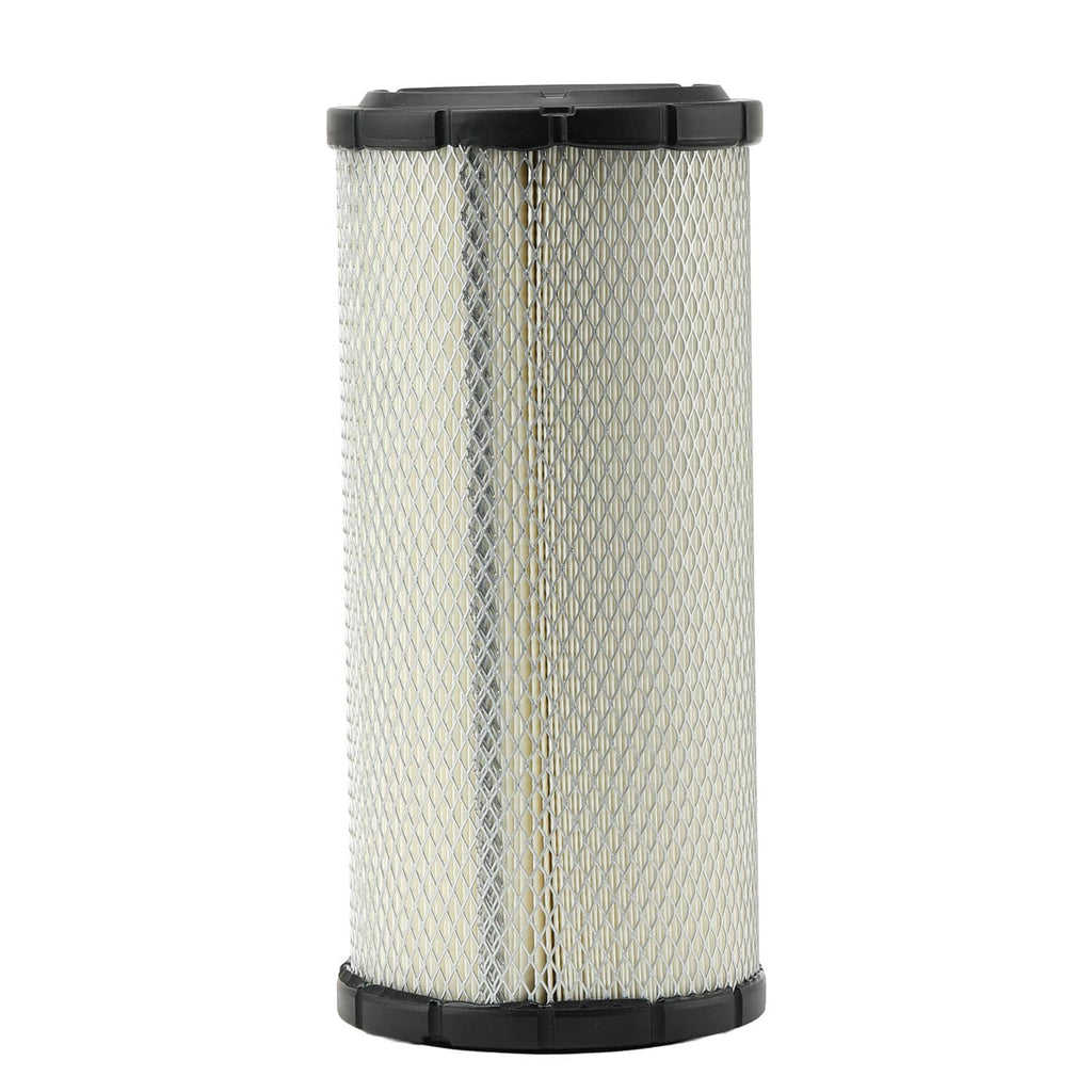 White air filter cartridge with black top and bottom caps