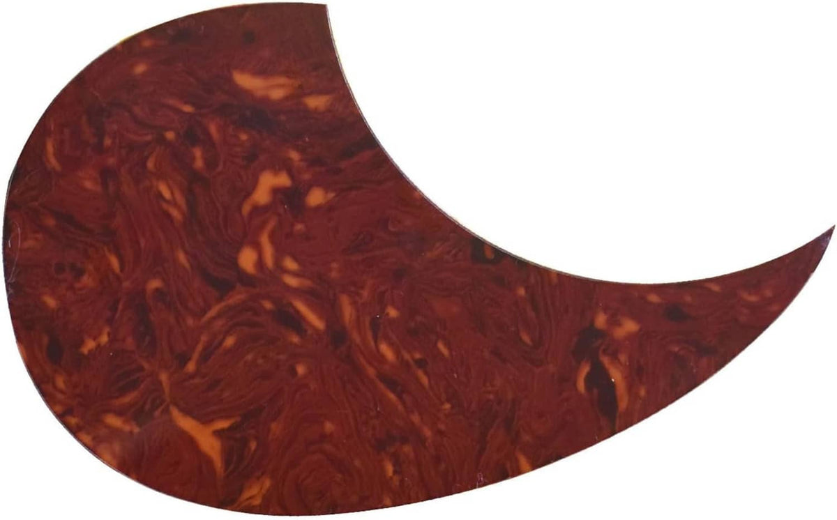 Curved dark red tortoiseshell guitar pickguard insert for soundhole