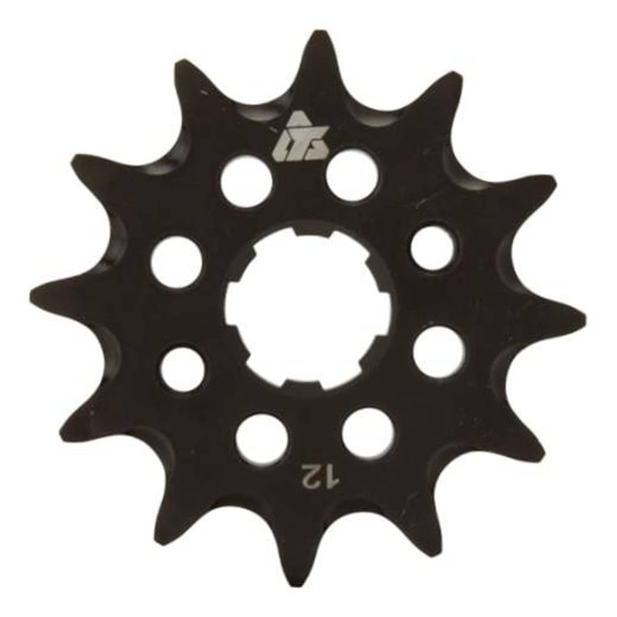12-tooth front drive sprocket, black hardened steel, 520 pitch chain