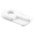 White flush screen clip with screw, side view.