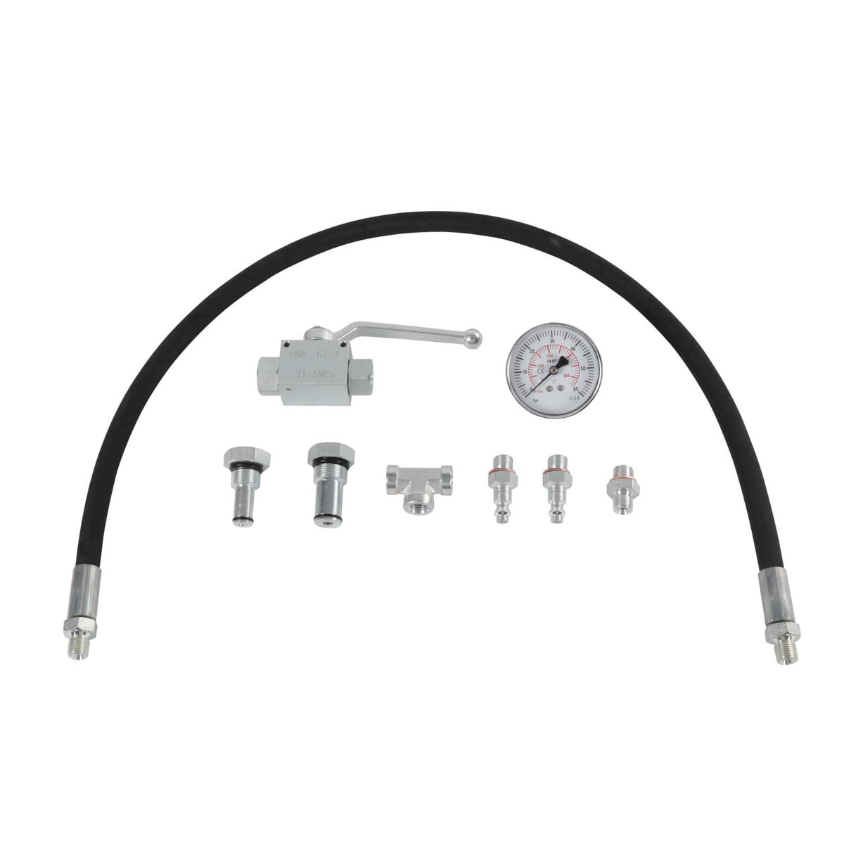 Complete IPR air test tool set with gauge, hoses, and multiple adapters