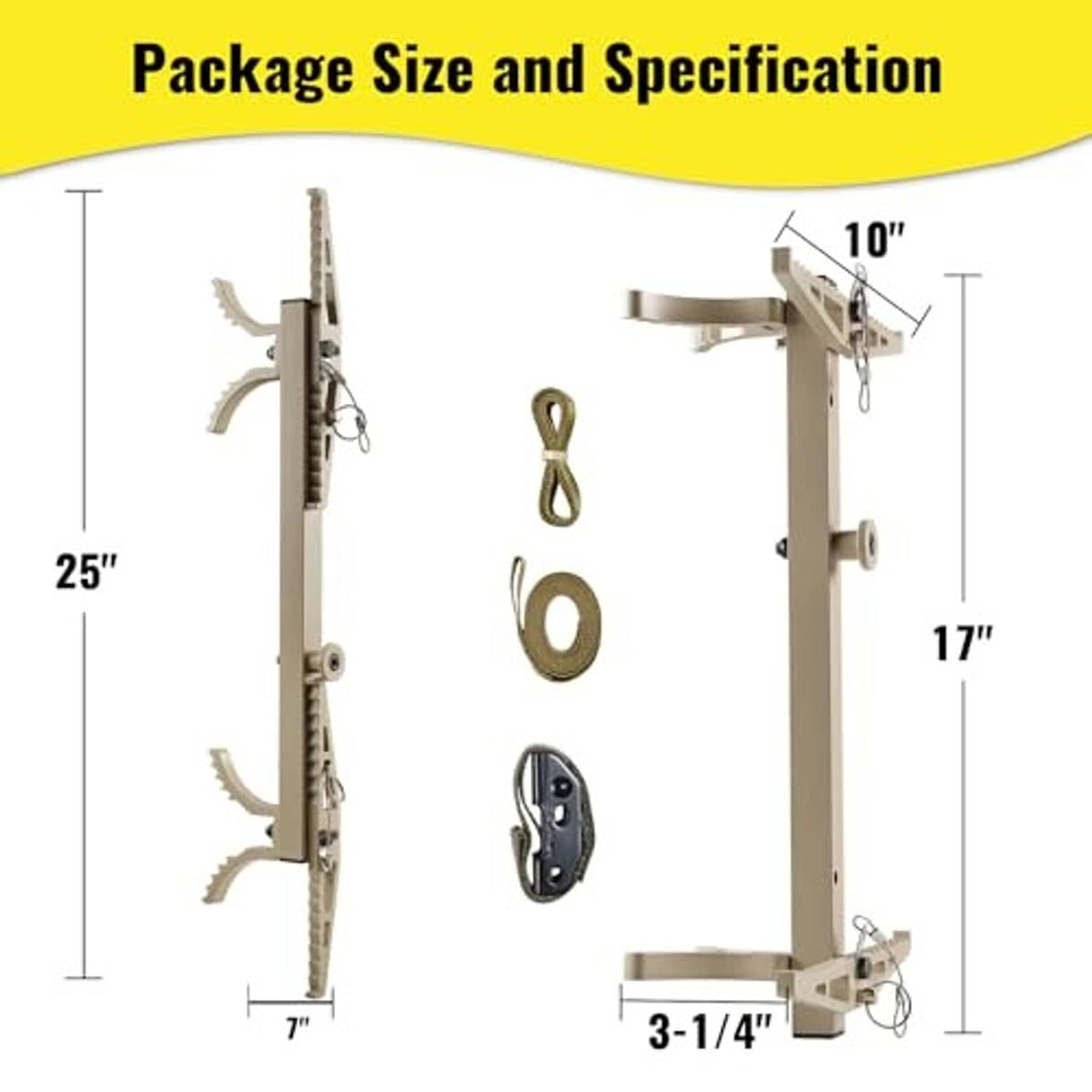 Aluminum climbing stick kit components: sticks, straps, and clips