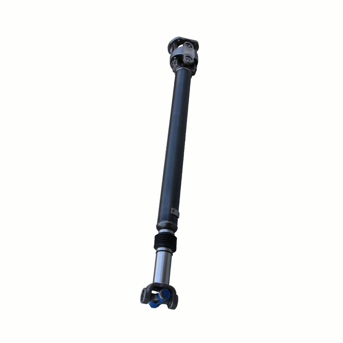 Front drive shaft with splined section and blue joint hardware at one end