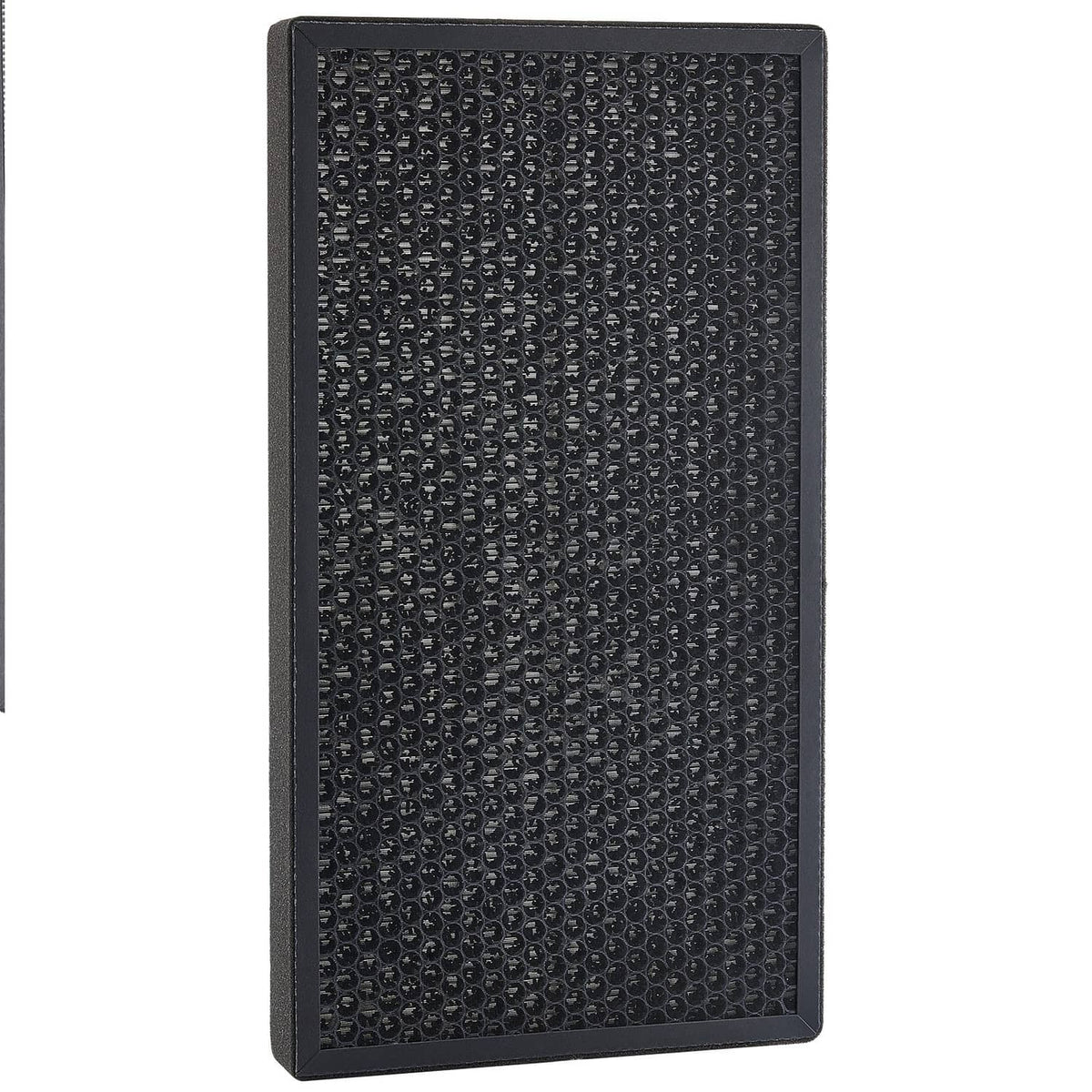 H13 air filter panel with black non-woven honeycomb-like texture