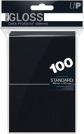 Black Pro-Gloss standard deck protector sleeves, 100-count blister pack
