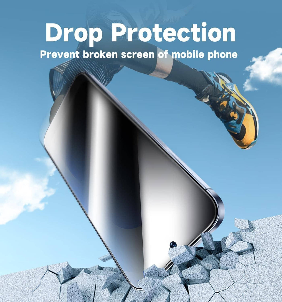 Drop-protection tempered glass screen protector for Samsung Galaxy S25