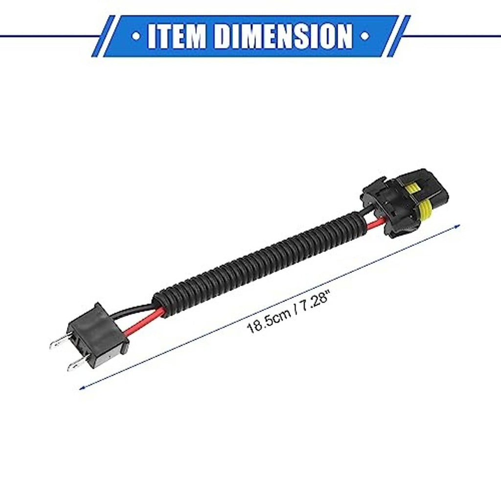 Headlight and fog light extension wire harness cable with yellow-marked plug and socket ends