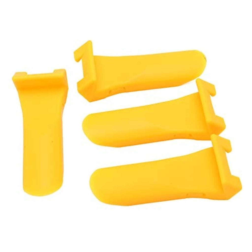 Yellow protective jaw clamp rim guards, four-piece set with curved, capped ends