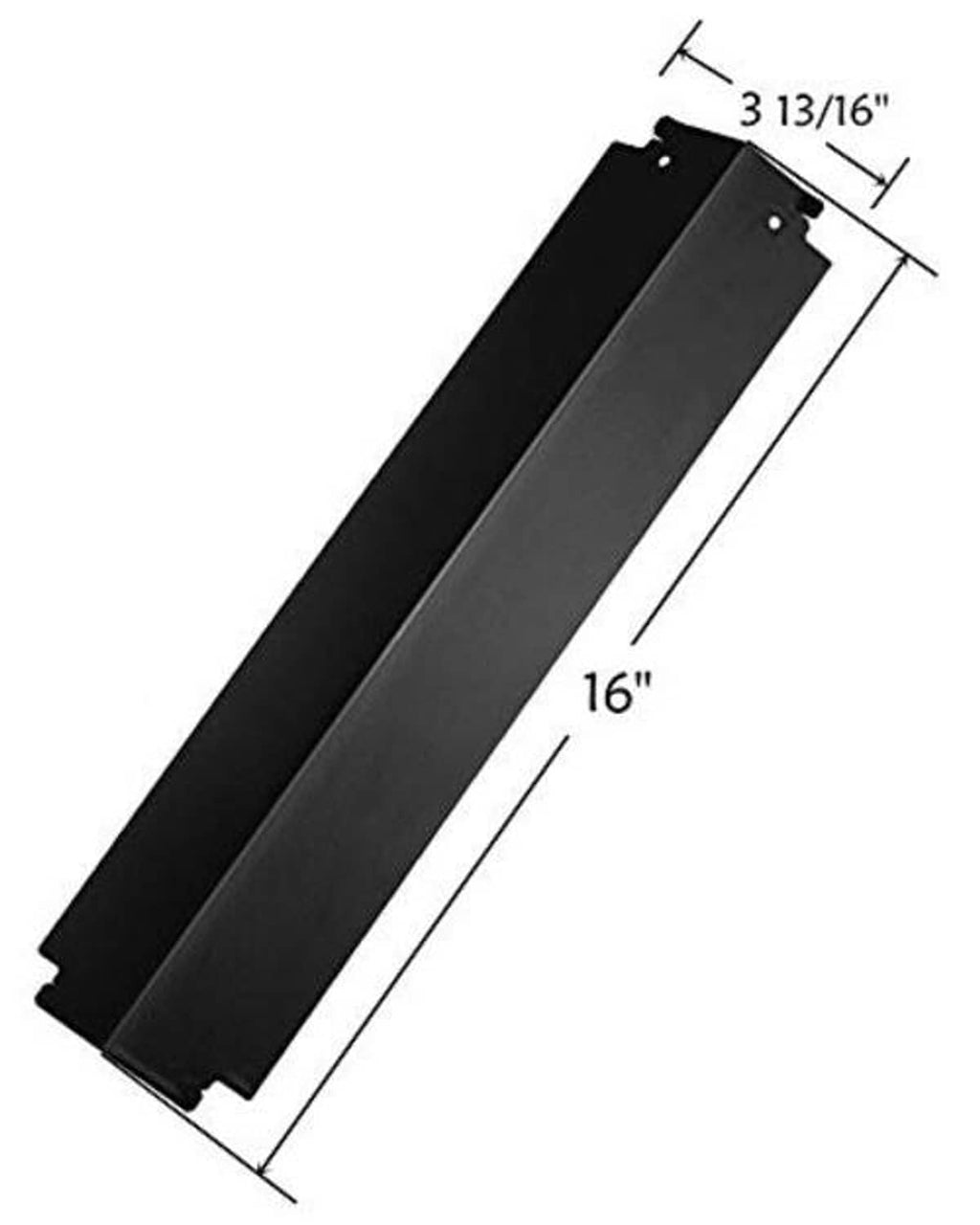Black grill heat deflector bar with 16 in length and 3 13/16 in height