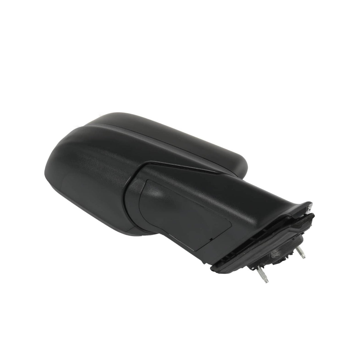 Textured black mirror back with hinge/fold joint detail and mounting bracket