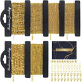 Gold tone chain rolls for jewelry making on black display cards