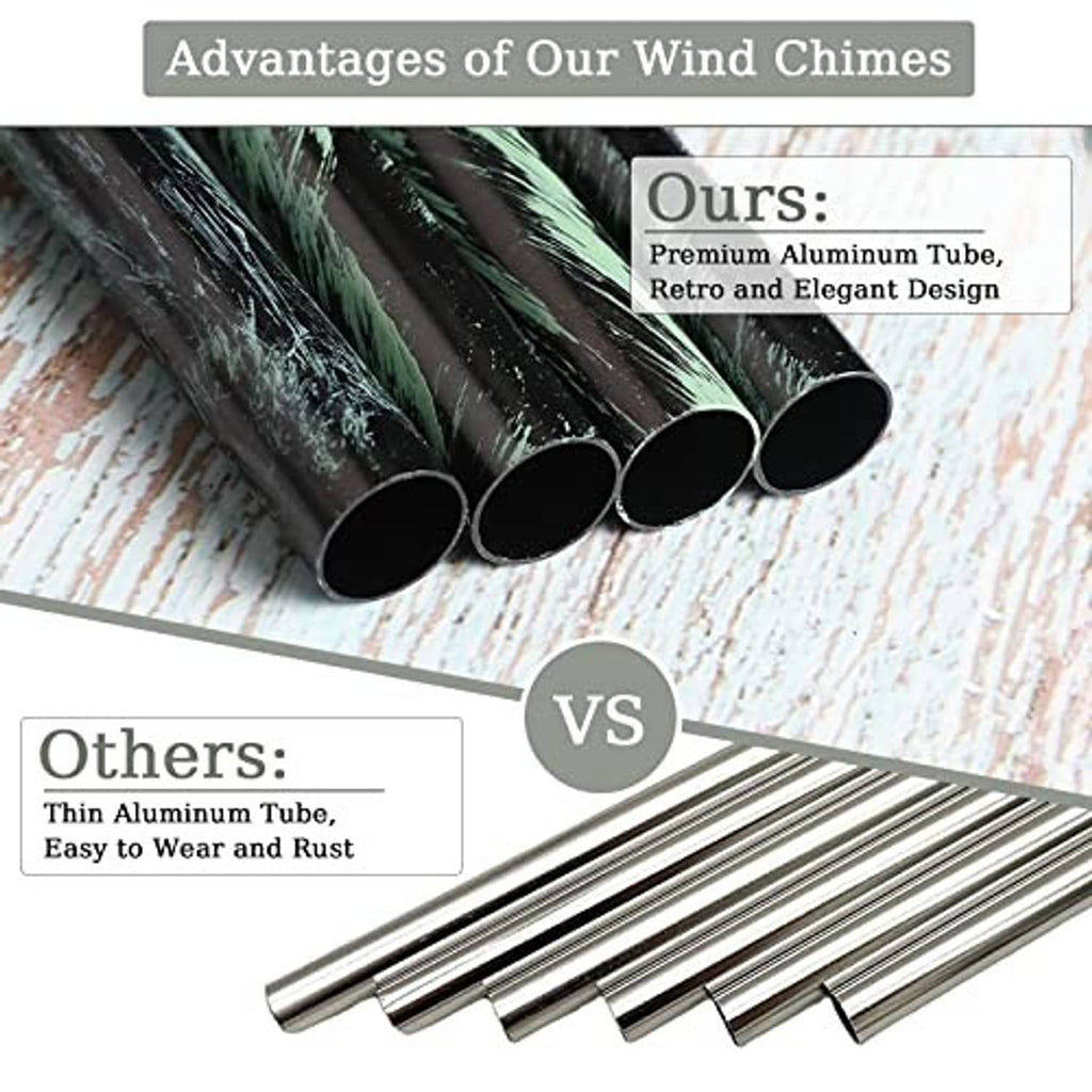 Wind chime aluminum tubes close-up with dark ends and polished silver bodies