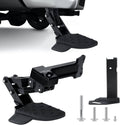 Retractable side bed step assembly, black metal and textured foot pad with hardware included