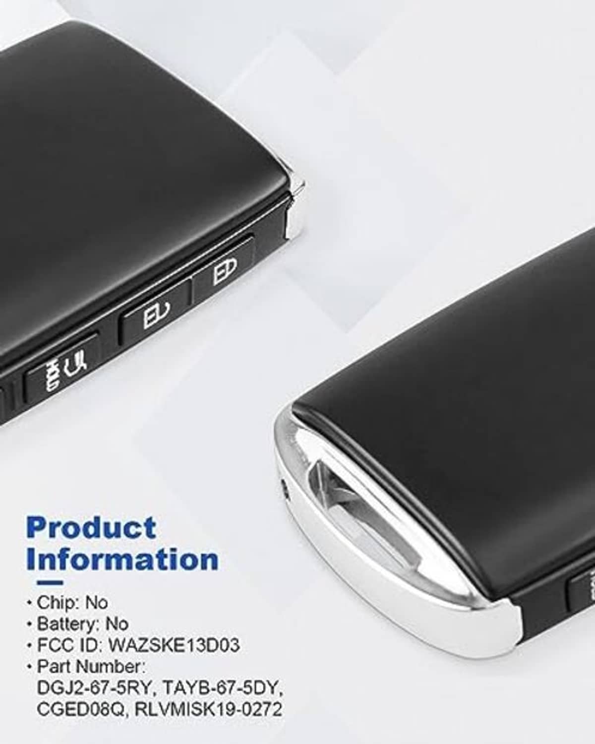Black remote key fob case shell close-up of side button panel