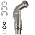 Brushed nickel kitchen sink sprayer attachment with angled spray head