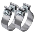 Stainless 2.5 in exhaust clamp set with two bands and hex bolt heads