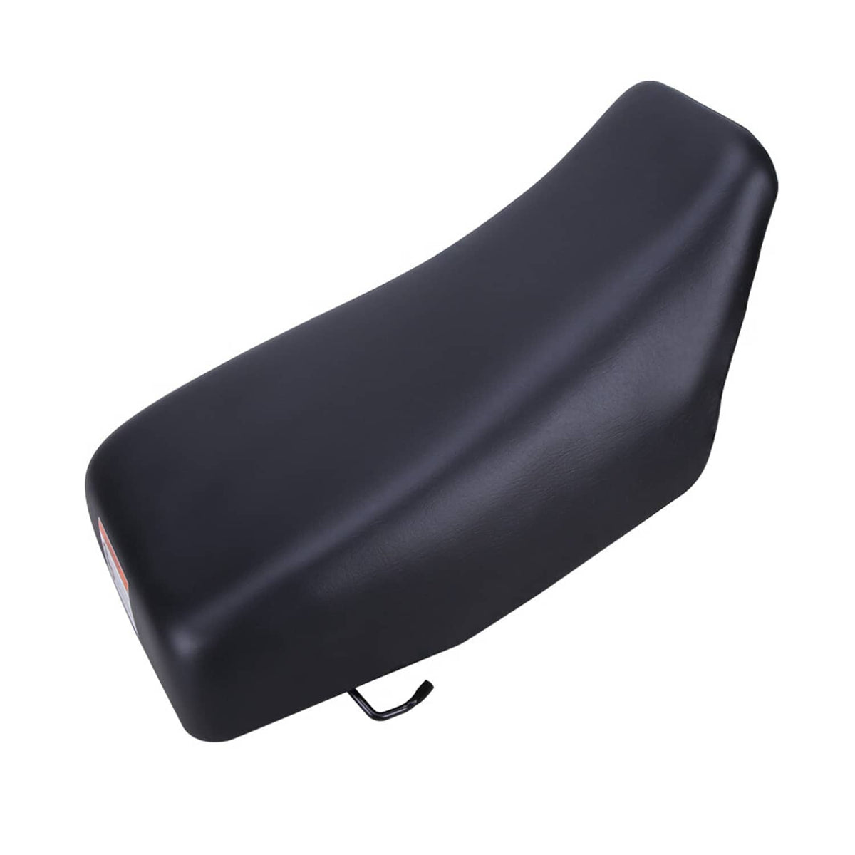 Black ATV complete seat assembly with contoured cushion and mounting bracket
