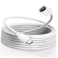 White USB-C extension cable with USB-C connectors and coiled length