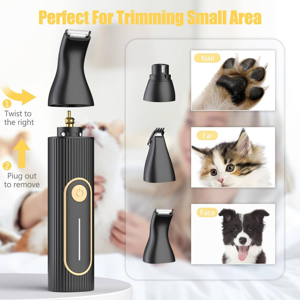 Gooad dog detail trimmer with interchangeable black attachment heads for small areas