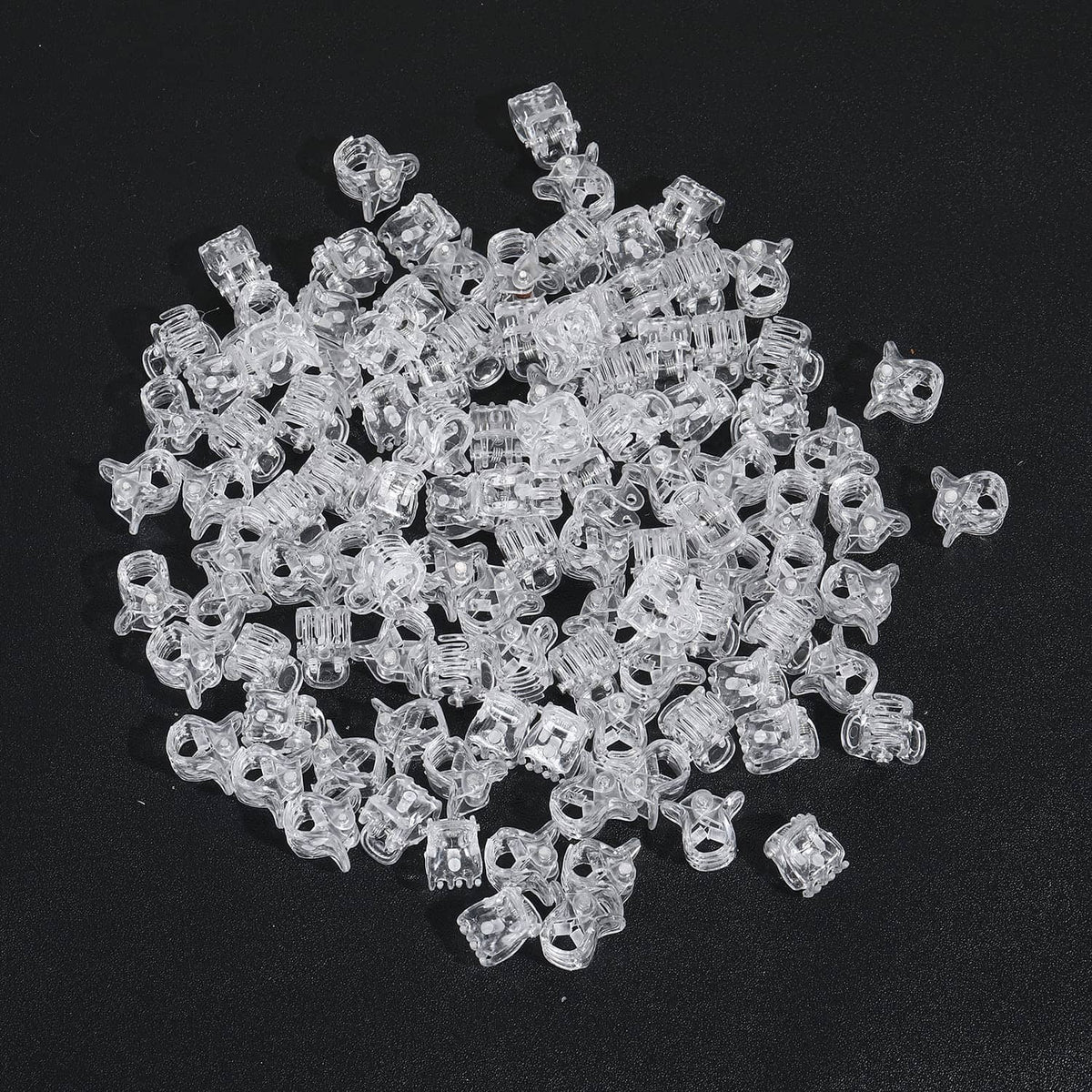 Clear mini claw hair clips, 100-piece pack of small transparent clips