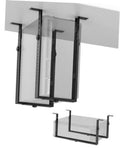 Black under-desk PC mount brackets with adjustable side rails and base frame