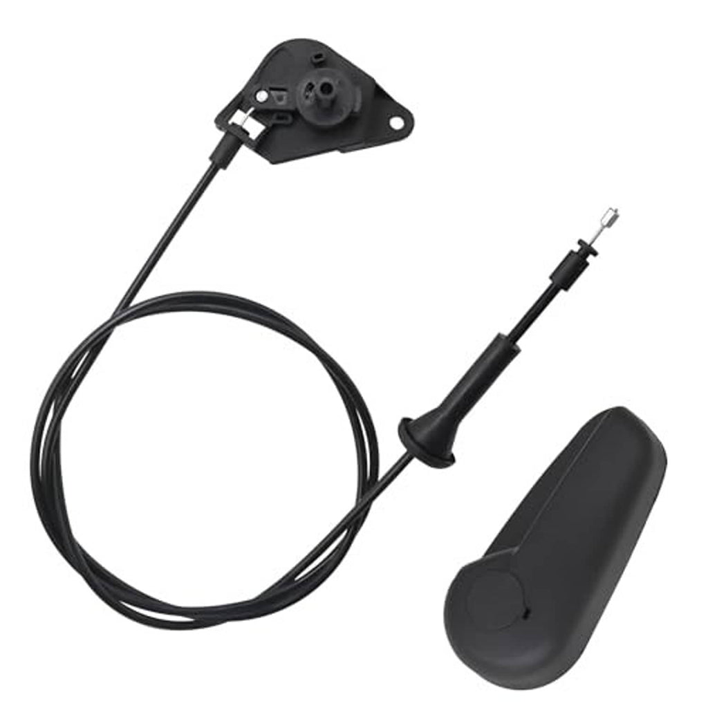 Black hood release cable pull handle assembly, molded pull handle and mounting bracket