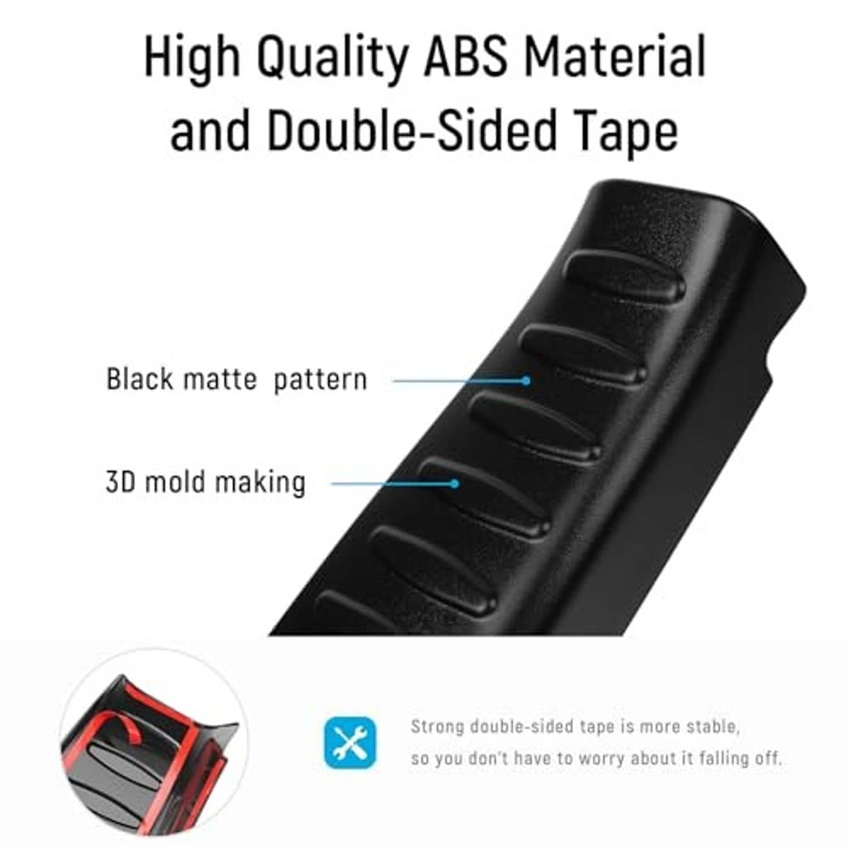 Black matte interior bumper protector with raised ridges and textured grip