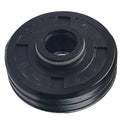 Dishwasher motor shaft seal, black rubber with metal garter spring