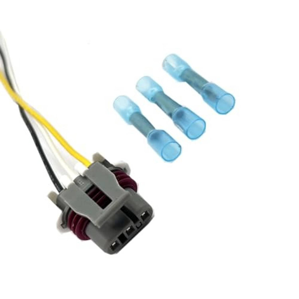 Crankshaft sensor connector wiring harness with gray plug and 3 loose blue terminal sleeves
