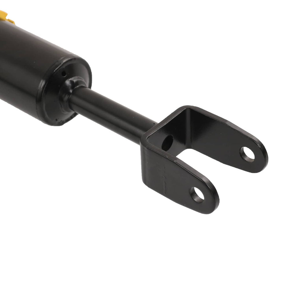 Coilover shock absorber with black lower U-bracket and black body