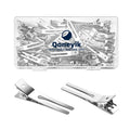 Double-prong metal hair clips, silver, assorted 50-pack in clear case
