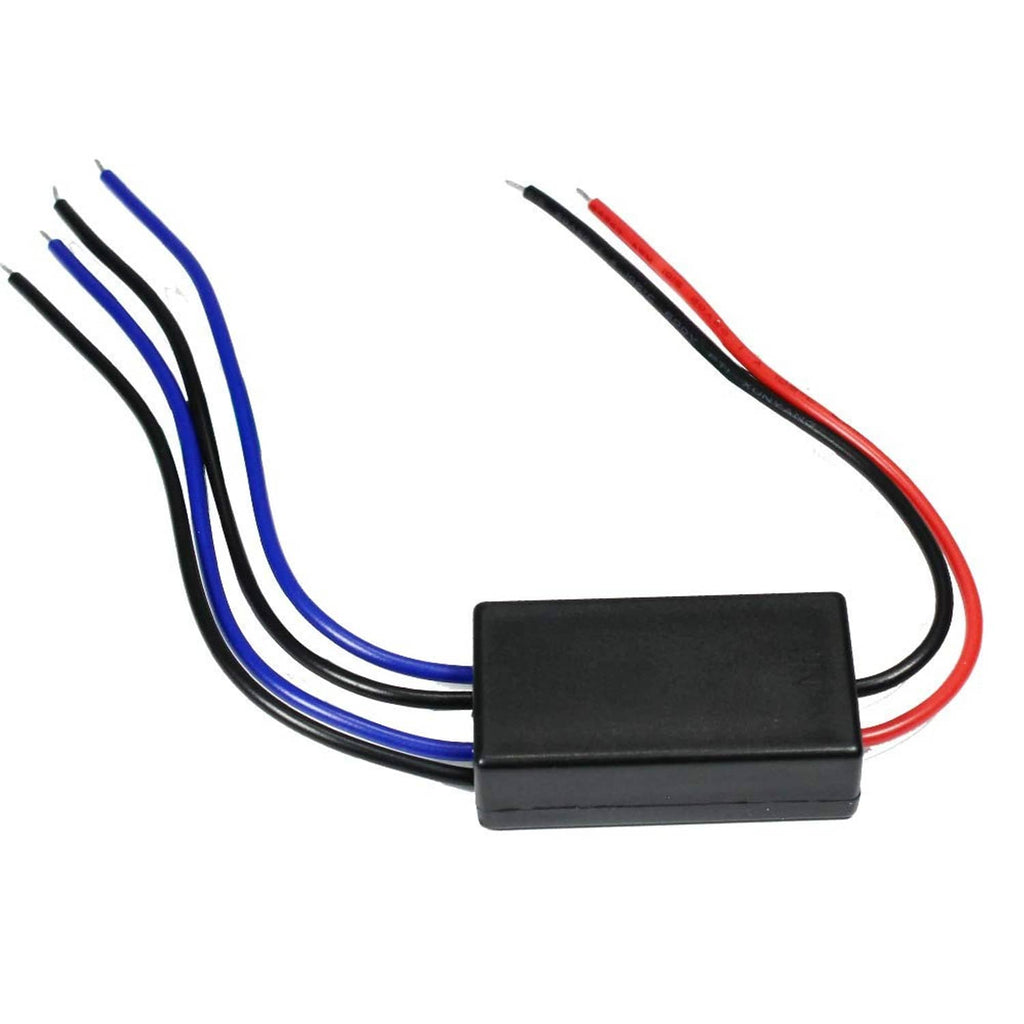 Strobe controller module with bundled black, blue, and red power wires