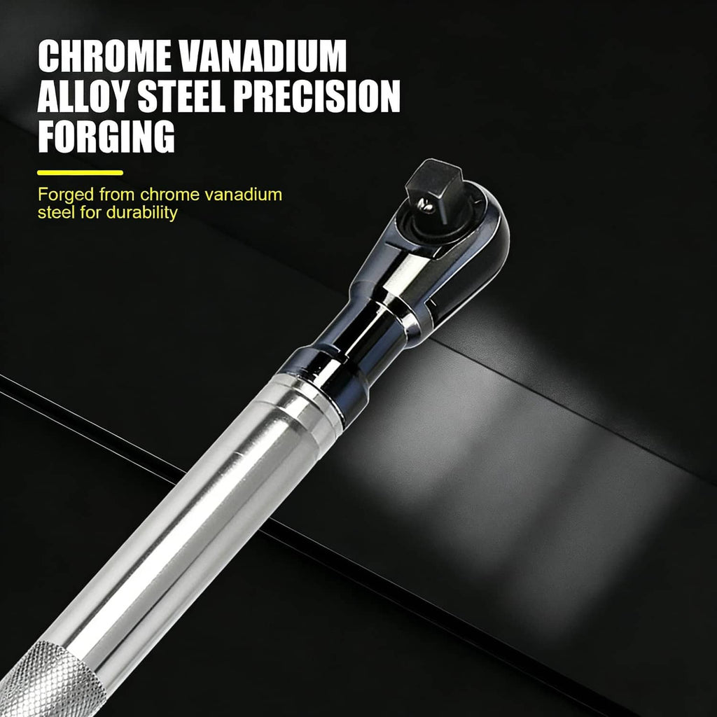 Chrome-finish impact extension wrench with offset socket head and knurled grip
