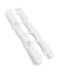 Pair of white plastic bumper support brackets for front bumper, left and right