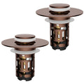 Rose gold pop-up sink drain strainer stopper, circular top and basket insert