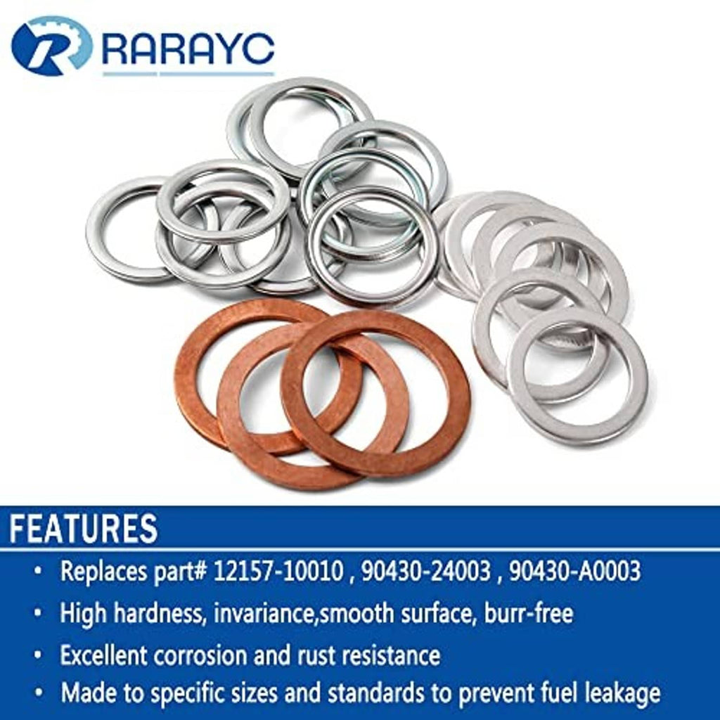 Assorted steel and copper crush washers for transfer service gasket kit