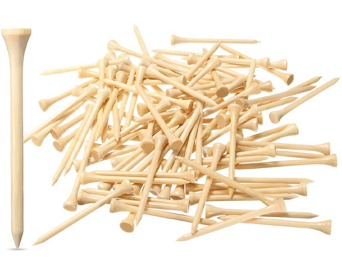 Light wood 2-3/4 inch golf tees, scattered bundle view