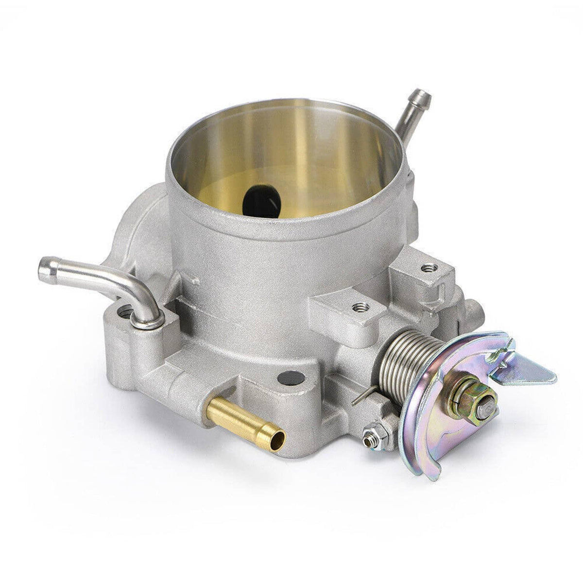 70mm throttle body with TPS and MAP sensors, silver housing with gold throttle bore