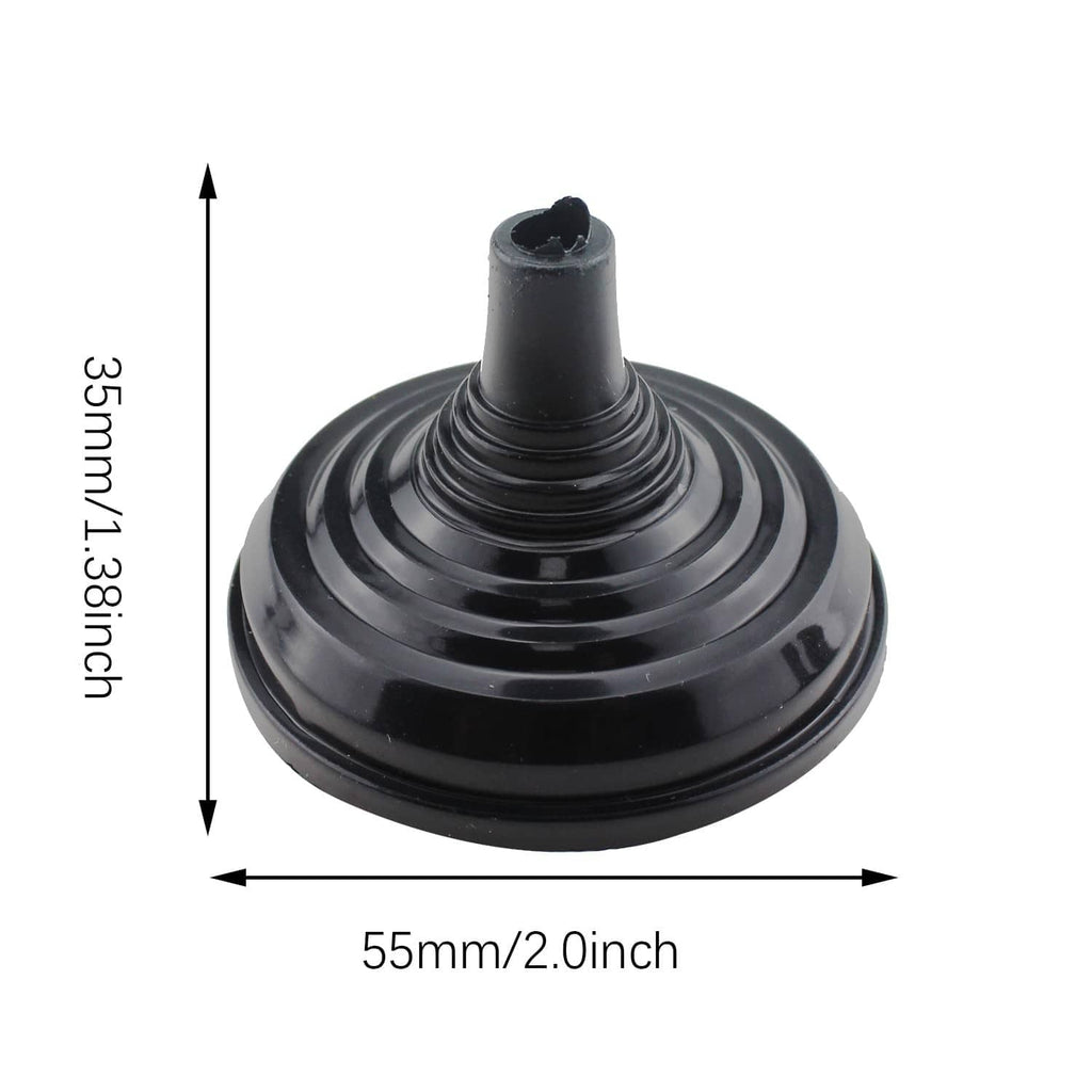 Black plastic table flag pole base with central post and ridged circular rim