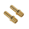 Brass hose barb adapter fittings with male NPT threads, pair