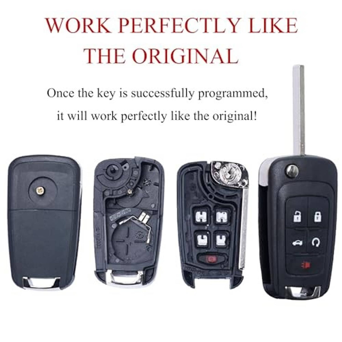 Key fob shell case set showing outer shells and inside components for replacement