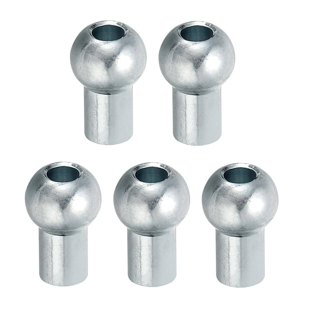 PATIKIL cable ball stoppers, 5mm silver metal end caps, set of 5