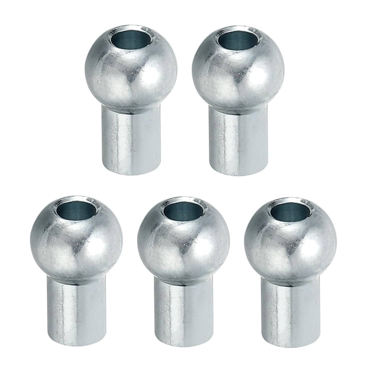 PATIKIL cable ball stoppers, 5mm silver metal end caps, set of 5