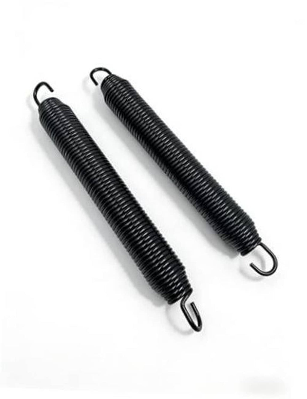 Pair of black coiled replacement springs with hooked ends for hydraulic leveling jacks
